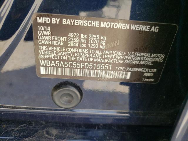 Photo 10 from auction – 2015 BMW 528 I with VIN WBA5A5C55FD515551