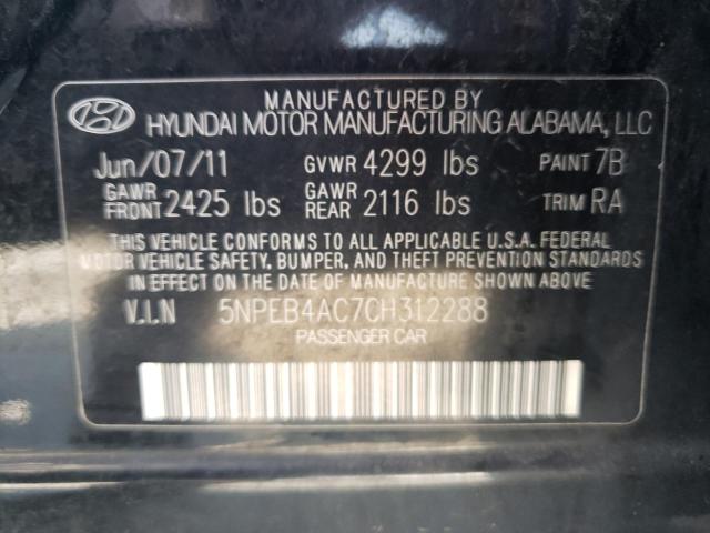 Photo 10 from auction – 2012 HYUNDAI SONATA GLS with VIN 5NPEB4AC7CH312288