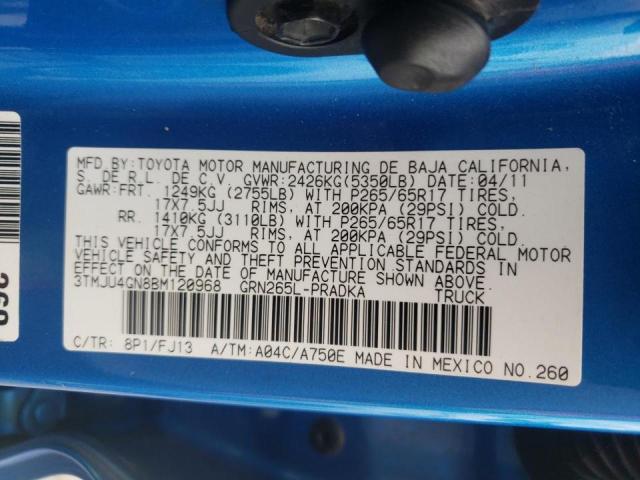 Photo 10 from auction – 2011 TOYOTA TACOMA DOU with VIN 3TMJU4GN8BM120968