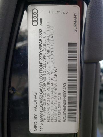 Photo 10 from auction – 2017 AUDI A4 PREMIUM with VIN WAUGNAF40HN000480