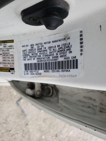 Photo 10 from auction – 2005 TOYOTA COROLLA CE with VIN 1NXBR32E35Z453887