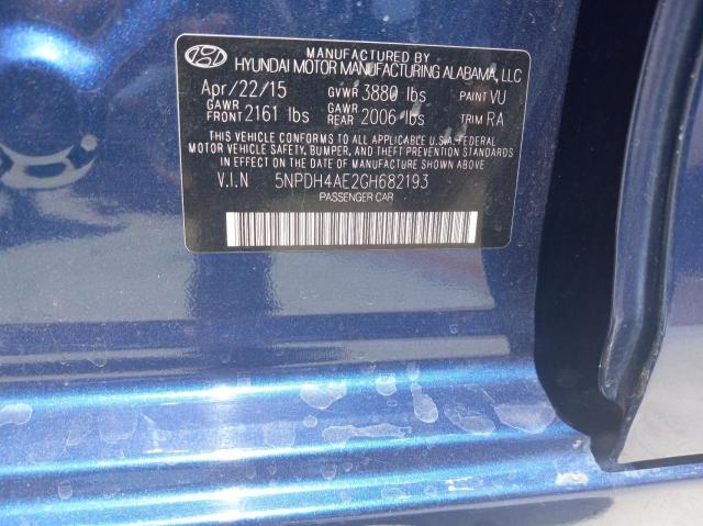 Photo 10 from auction – 2016 HYUNDAI ELANTRA SE with VIN 5NPDH4AE2GH682193
