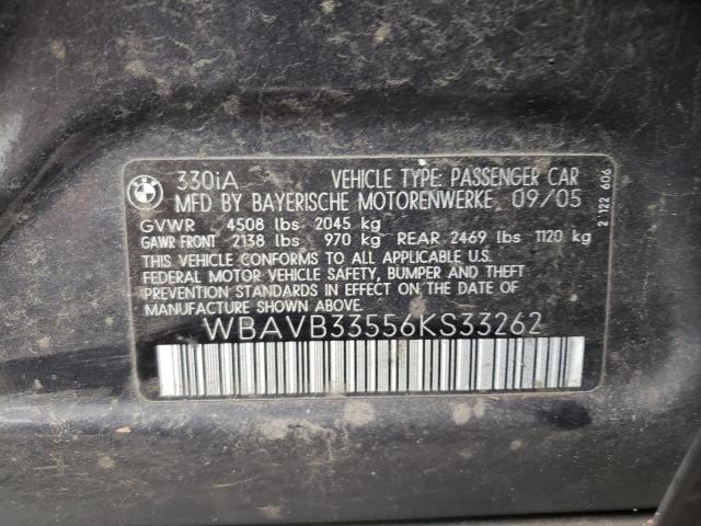Photo 10 from auction – 2006 BMW 330 I with VIN WBAVB33556KS33262