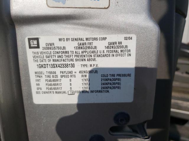 Photo 10 from auction – 2004 GMC ENVOY with VIN 1GKDT13SX42338130