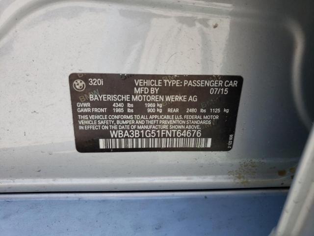 Photo 10 from auction – 2015 BMW 320 I with VIN WBA3B1G51FNT64676