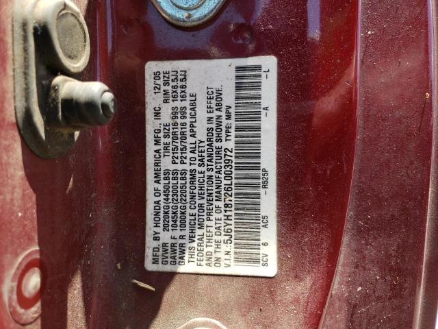 Photo 10 from auction – 2006 HONDA ELEMENT EX with VIN 5J6YH18726L003972