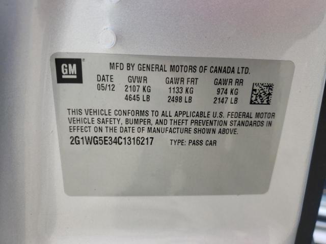 Photo 10 from auction – 2012 CHEVROLET IMPALA LT with VIN 2G1WG5E34C1316217