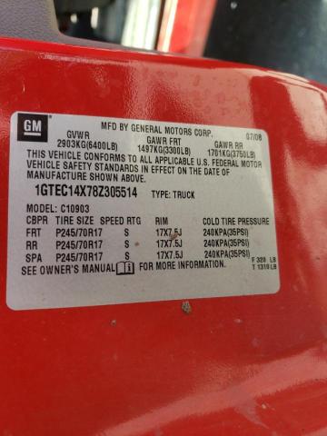 Photo 10 from auction – 2008 GMC SIERRA C15 with VIN 1GTEC14X78Z305514