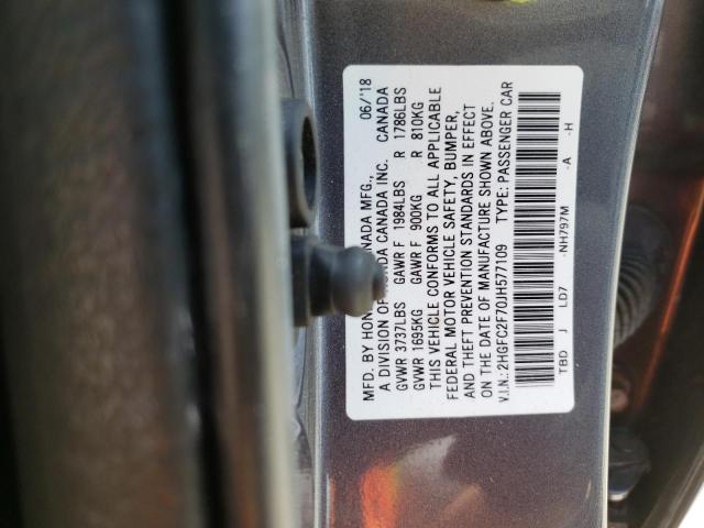Photo 10 from auction – 2018 HONDA CIVIC EX with VIN 2HGFC2F70JH577109