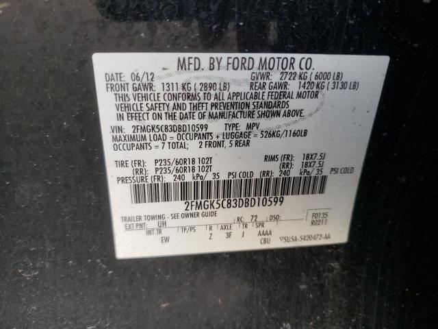 Photo 10 from auction – 2013 FORD FLEX SEL with VIN 2FMGK5C83DBD10599