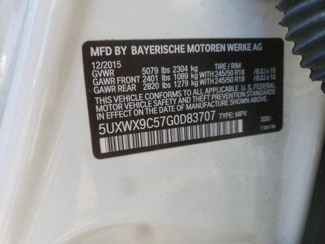 Photo 10 from auction – 2016 BMW X3 XDRIVE2 with VIN 5UXWX9C57G0D83707