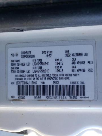 Photo 10 from auction – 1998 DODGE RAM 2500 with VIN 1B7KF23D9WJ116446