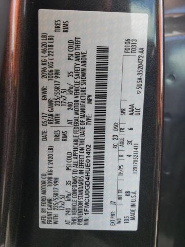 Photo 10 from auction – 2017 FORD ESCAPE SE with VIN 1FMCU0GD4HUE01402