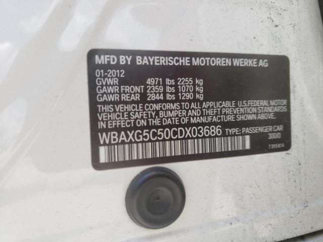 Photo 10 from auction – 2012 BMW 528 I with VIN WBAXG5C50CDX03686