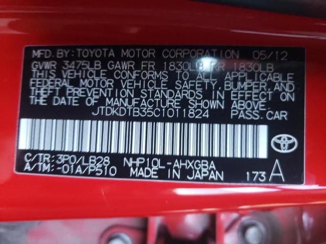 Photo 10 from auction – 2012 TOYOTA PRIUS C with VIN JTDKDTB35C1011824