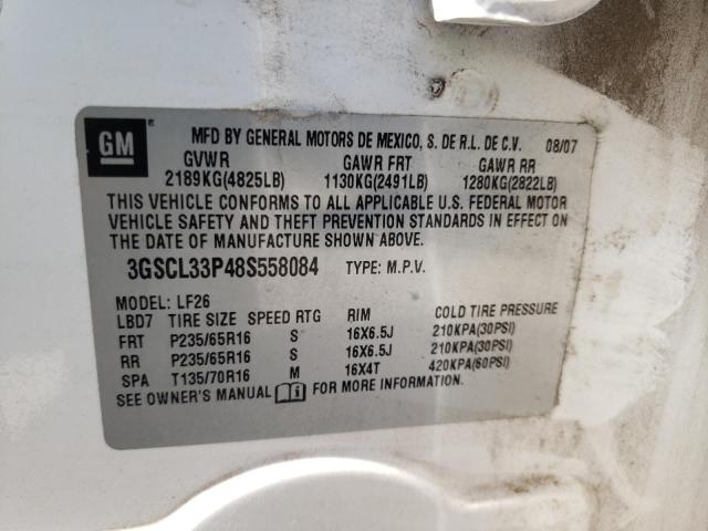 Photo 10 from auction – 2008 SATURN VUE XE with VIN 3GSCL33P48S558084