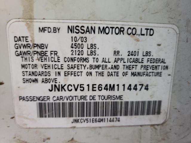 Photo 10 from auction – 2004 INFINITI G35 with VIN JNKCV51E64M114474