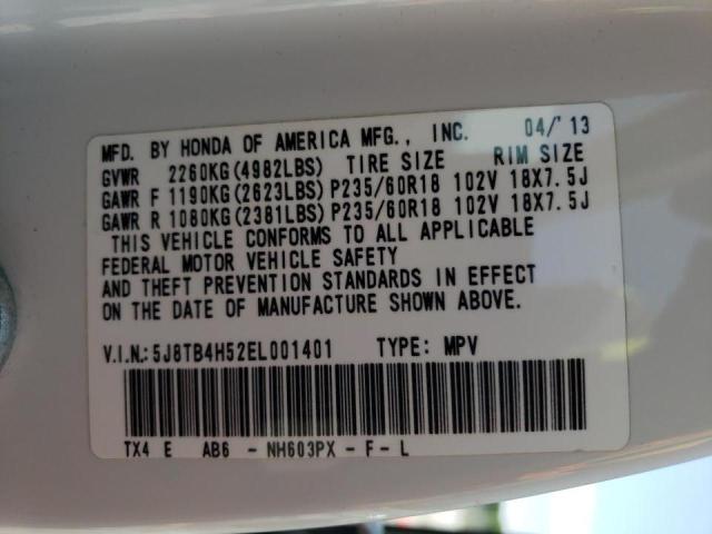 Photo 10 from auction – 2014 ACURA RDX TECHNO with VIN 5J8TB4H52EL001401