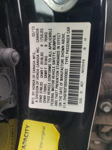Photo 10 from auction – 2013 HONDA CIVIC LX with VIN 2HGFB2F59DH300822