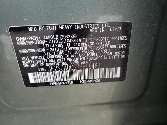 Photo 10 from auction – 2017 SUBARU FORESTER 2 with VIN JF2SJAGC5HH568481