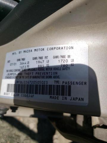 Photo 10 from auction – 2002 MAZDA PROTEGE DX with VIN JM1BJ226720505023