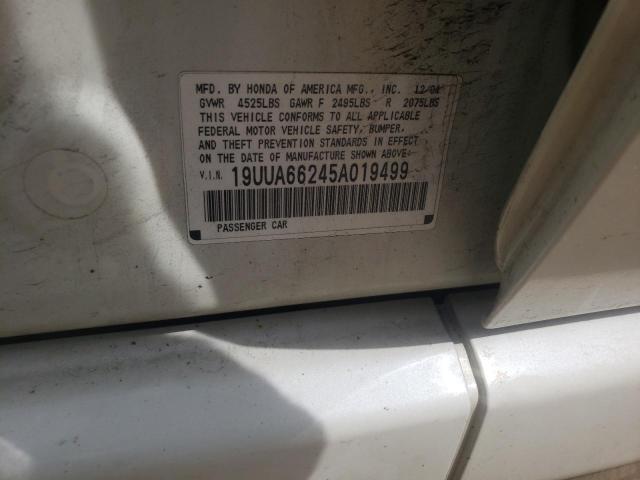 Photo 10 from auction – 2005 ACURA TL with VIN 19UUA66245A019499