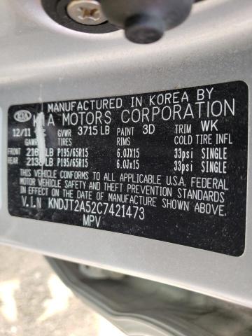 Foto 10 de la subasta – 2012 KIA SOUL con VIN KNDJT2A52C7421473