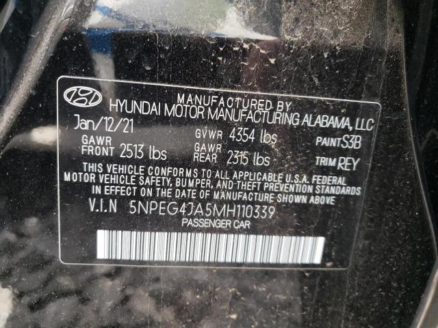 Photo 10 from auction – 2021 HYUNDAI SONATA SE with VIN 5NPEG4JA5MH110339