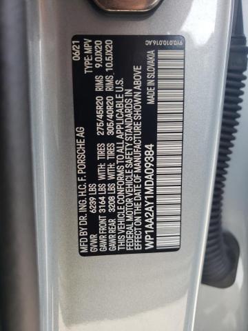Photo 10 from auction – 2021 PORSCHE CAYENNE with VIN WP1AA2AY1MDA09384