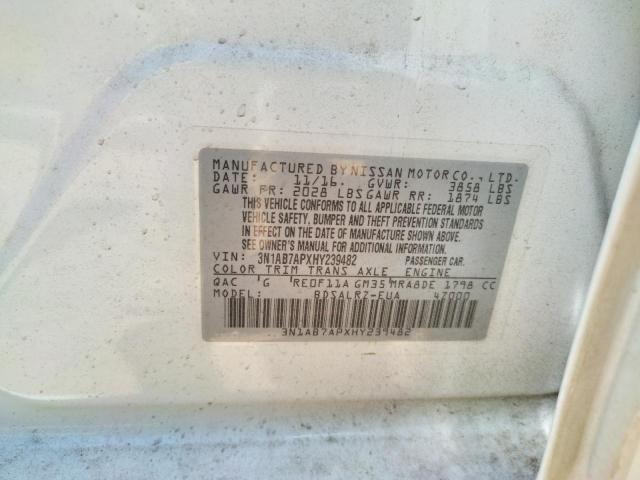Photo 10 from auction – 2017 NISSAN SENTRA S with VIN 3N1AB7APXHY239482