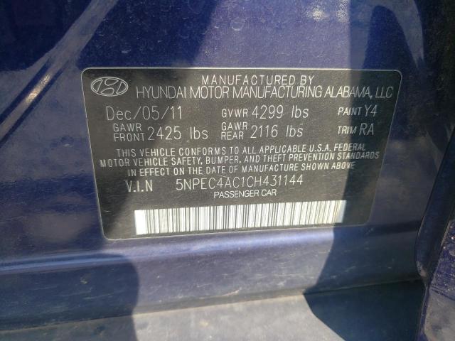 Photo 10 from auction – 2012 HYUNDAI SONATA SE with VIN 5NPEC4AC1CH431144