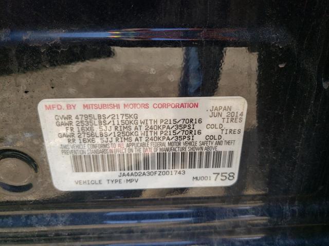 Photo 10 from auction – 2015 MITSUBISHI OUTLANDER with VIN JA4AD2A30FZ001743