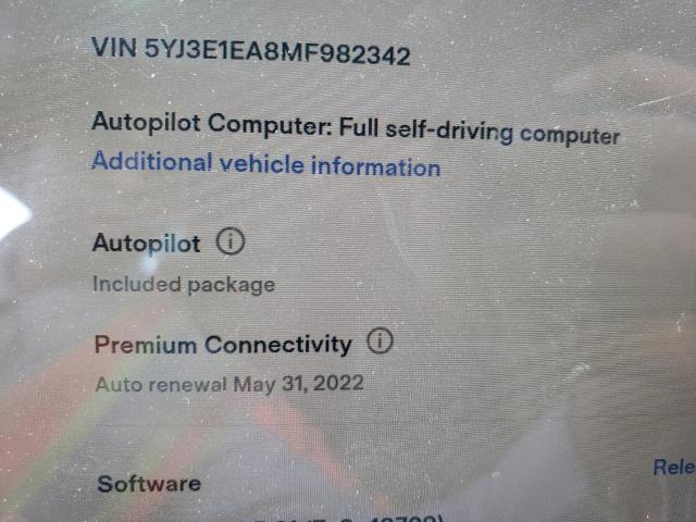 Photo 9 from auction – 2021 TESLA MODEL 3 with VIN 5YJ3E1EA8MF982342