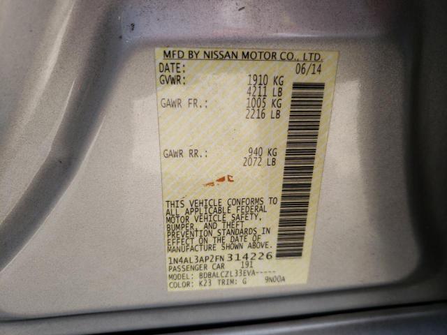 Photo 10 from auction – 2015 NISSAN ALTIMA 2.5 with VIN 1N4AL3AP2FN314226