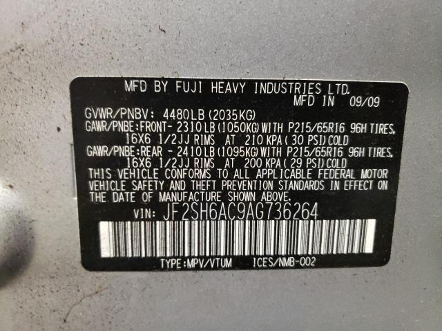 Photo 10 from auction – 2010 SUBARU FORESTER 2 with VIN JF2SH6AC9AG736264