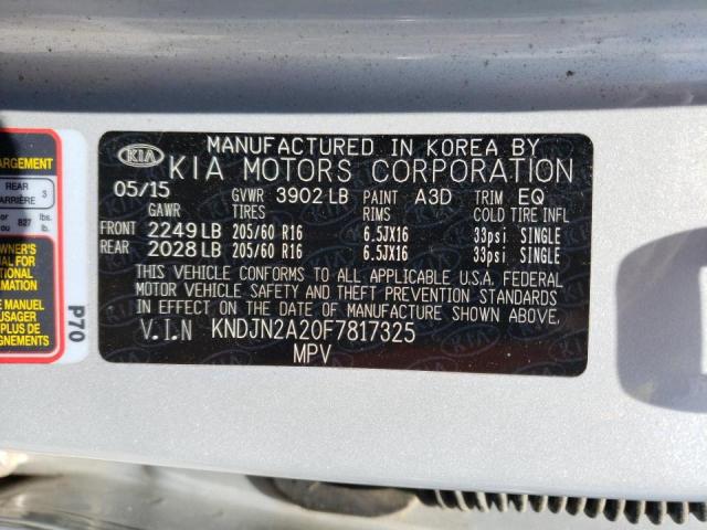 Photo 10 from auction – 2015 KIA SOUL with VIN KNDJN2A20F7817325