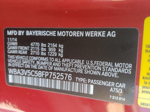 Photo 10 from auction – 2015 BMW 428 I with VIN WBA3V5C58FP752576