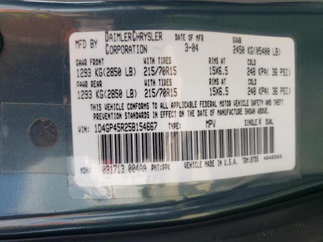 Foto 10 de la subasta – 2005 DODGE CARAVAN SX con VIN 1D4GP45R25B154667