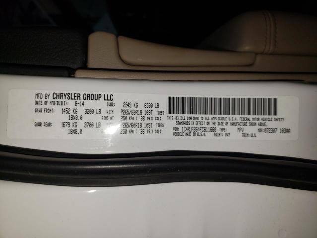 Photo 10 from auction – 2015 JEEP GRAND CHER with VIN 1C4RJFBG4FC611660