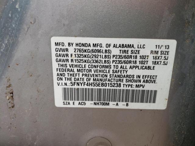 Photo 10 from auction – 2014 HONDA PILOT EXL with VIN 5FNYF4H55EB015238