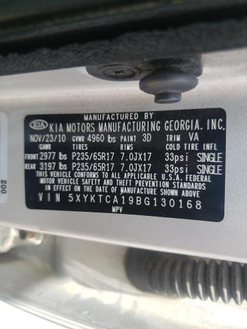 Photo 10 from auction – 2011 KIA SORENTO BA with VIN 5XYKTCA19BG130168