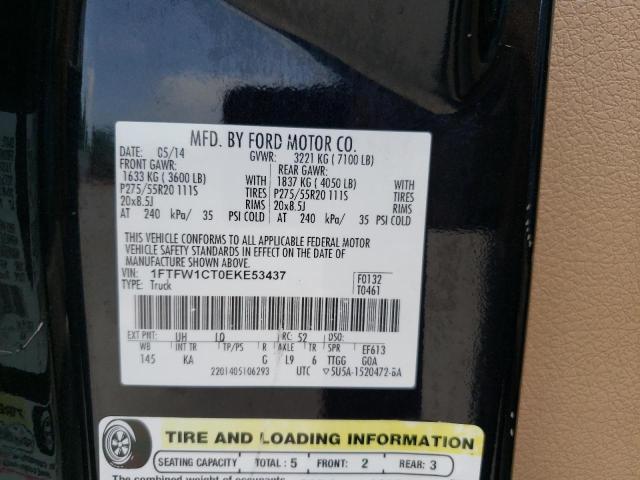 Photo 10 from auction – 2014 FORD F150 SUPER with VIN 1FTFW1CT0EKE53437