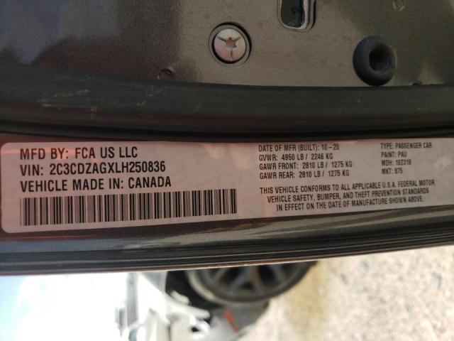 Photo 10 from auction – 2020 DODGE CHALLENGER with VIN 2C3CDZAGXLH250836