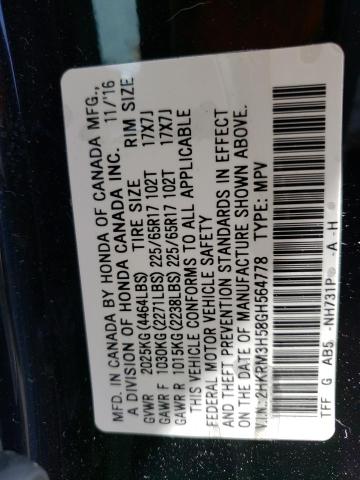Photo 10 from auction – 2016 HONDA CR-V EX with VIN 2HKRM3H58GH564778