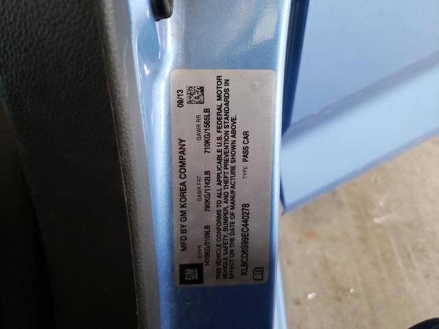 Photo 10 from auction – 2014 CHEVROLET SPARK 1LT with VIN KL8CD6S99EC440278