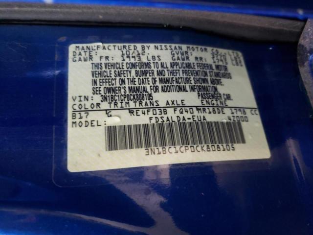 Photo 10 from auction – 2012 NISSAN VERSA S with VIN 3N1BC1CP0CK808105