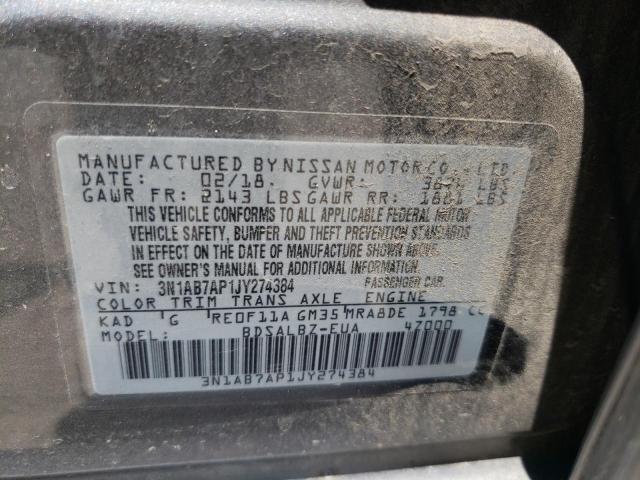 Photo 10 from auction – 2018 NISSAN SENTRA S with VIN 3N1AB7AP1JY274384