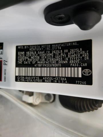 Photo 10 from auction – 2014 TOYOTA CAMRY L with VIN 4T1BF1FK2EU782870