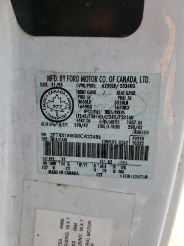 Photo 10 from auction – 1999 FORD F150 with VIN 2FTRX18W0XCA22486