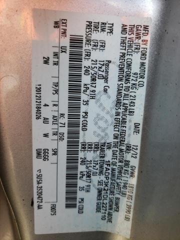 Photo 10 from auction – 2013 FORD FOCUS SE with VIN 1FADP3K21DL227110